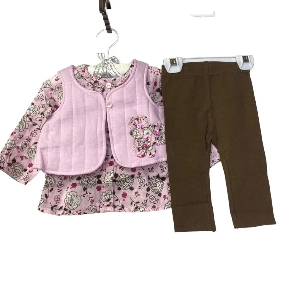 FIRST IMPRESSION BABY GIRL 6-9 MOS ‎ 3 PCS SET OUTFIT NWT